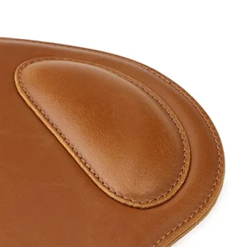 Londo Leather Oval Mousepad with Wrist Rest for Elegance