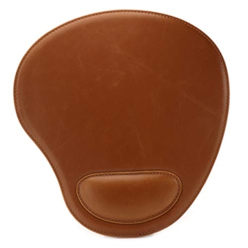 Londo Leather Oval Mousepad with Wrist Rest for Elegance