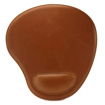 Londo Leather Oval Mousepad with Wrist Rest for Elegance