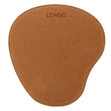 Londo Leather Oval Mousepad with Wrist Rest for Elegance