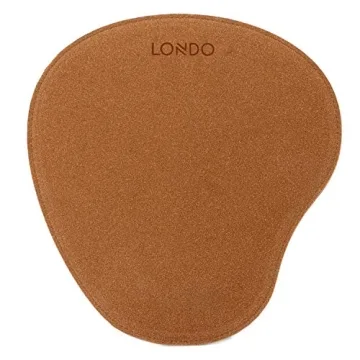 Londo Leather Oval Mousepad with Wrist Rest for Elegance