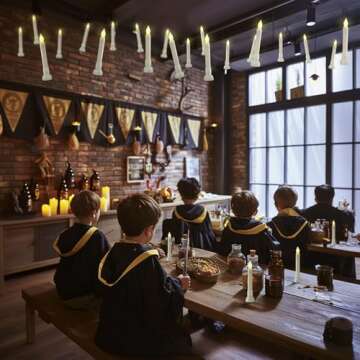 Homemory 12 Pcs Hanging Floating Candles with Wand Remote (Battery Include), Magic Deco Candles, Fla...