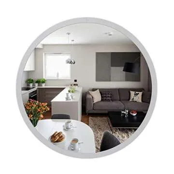 Gold&Chrome Round Wall Mirror with Aluminium Frame | Teflon Coated Mirror Surface Resistant to Moisture | Powder Coated Mirror Frame 2 cm Deep Easy to Assemble