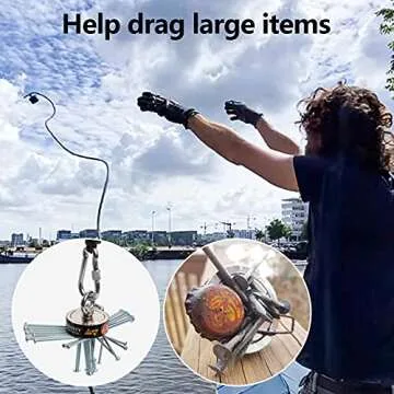 Magnet Fishing Kit, Fishing Magnets 760 LBS Pulling-Includes Grappling Hook, Heavy Duty 65FT Rope, Gloves & Locking Carabiner - 2.36inch Diameter