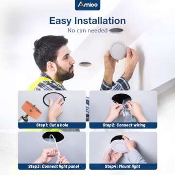 Amico 12 Pack 4 Inch 5CCT Ultra-Thin LED Recessed Lights