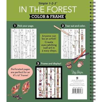 Color & Frame - In the Forest (Adult Coloring Book)