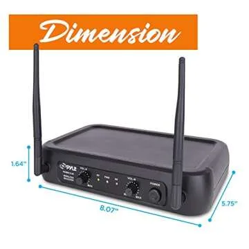 Pyle Channel Microphone System-VHF Fixed Dual Frequency Wireless Set with 2 Handheld Dynamic Transmi...