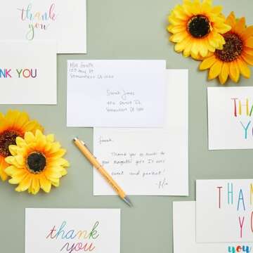 Juvale 48 Pack 4x6-inch Bulk Thank You Cards with Envelopes - Appreciation Gift Note for Teachers an...