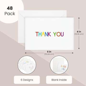 Juvale Bulk Thank You Cards Set - Unique Designs & Quality