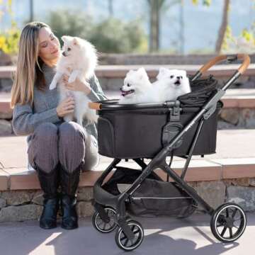 Beberoad Pets T6 Luxury Pet Stroller for Medium Dogs & Cats - Foldable Carrier