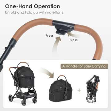 Beberoad T6 Luxury Pet Stroller for Medium Dogs & Cats