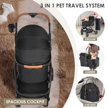 Beberoad T6 Luxury Pet Stroller for Medium Dogs & Cats