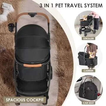 Beberoad T6 Luxury Pet Stroller for Medium Dogs & Cats