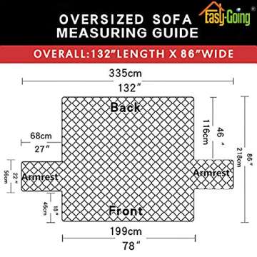 Easy-Going Reversible Oversized Couch Cover for 3 Cushion Couch Sofa Cover for Dogs Water Resistant Furniture Protector Cover with Foam Sticks for Pet (Oversized Sofa, Chocolate/Chocolate)