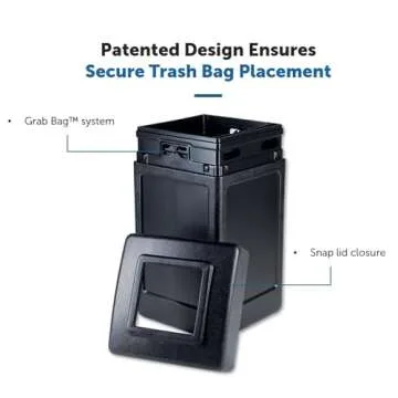 Commercial Zone 732101 Open-Top Indoor/Outdoor Square 42 Gallon Large Waste Trash Container Bin, Bla...