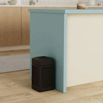 Commercial Zone 732101 Open-Top Indoor/Outdoor Square 42 Gallon Large Waste Trash Container Bin, Black