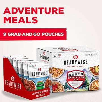 READYWISE - Favorite Kit, 9 Pack, Emergency Food Supply, MRE, Freeze Dried Food, Survival, Camping E...