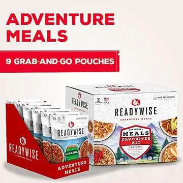 READYWISE - Favorite Kit, 9 Pack, Emergency Food Supply, MRE, Freeze Dried Food, Survival, Camping E...