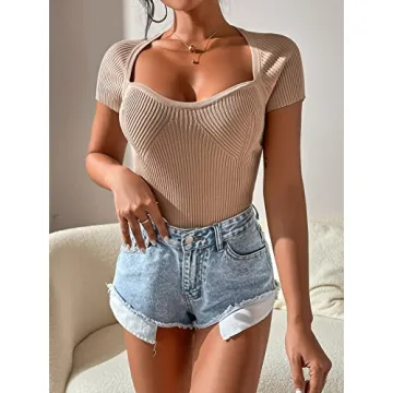 Stylish SOLY HUX Sweetheart Neck Crop Top for Women