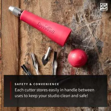 Speedball 3471 Super Value Block Printing Starter Kit – Includes Ink, Brayer, Lino Handle and Cutters, Speedy-Carve