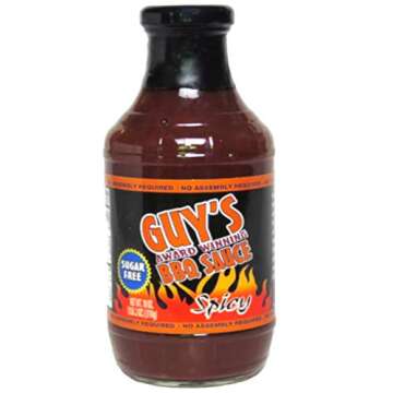 Guy's Bbq Sauce, 18 Oz – Rich And Smoky Flavor, Keto Bbq Sauce, Gluten-free Barbecue Sauce| No High Fructose Corn Syrup, Sugar Free Barbeque Sauce.