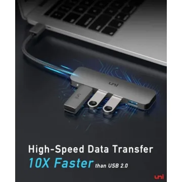 uni USB C to USB Hub Multiport Adapter 4 Ports High-Speed