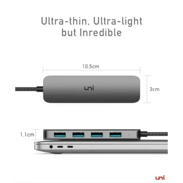 uni USB C to USB Hub Multiport Adapter 4 Ports High-Speed