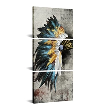 Native American Canvas Art Set of 3 Stunning Prints