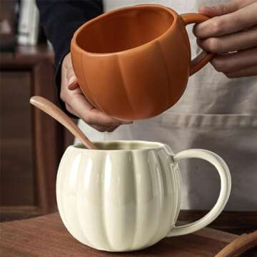 Charming Pumpkin Coffee Mugs for Halloween and Thanksgiving Festivities