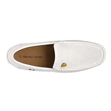 Bruno Marc Men's White Driving Loafers - Comfort & Style