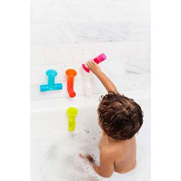 Boon Pipes Building Toddler Bath Tub Toy for Kids Aged 12 Months and Up