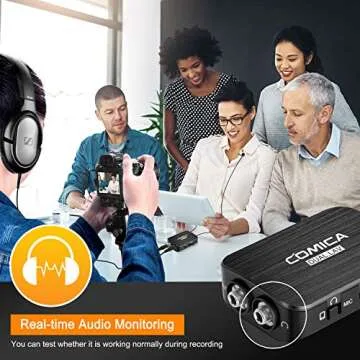 COMICA CVM-D03 Dual Lavalier Microphone, Professional Omnidirectional Clip-on Lapel Microphone for Canon Sony Panasonic Cameras, Smartphone, PC, Lav Mic for Video Recording Interview