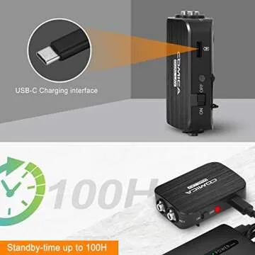 COMICA CVM-D03 Dual Lavalier Microphone, Professional Omnidirectional Clip-on Lapel Microphone for Canon Sony Panasonic Cameras, Smartphone, PC, Lav Mic for Video Recording Interview