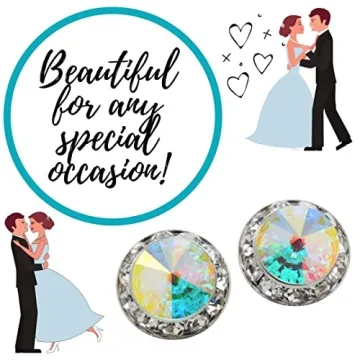 PammyJ Bridal Earrings | Stunning 15mm Round Crystals