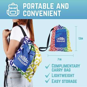 Chillbo Shwaggins Inflatable Couch – Cool Inflatable Chair Easy Setup Perfect for Hiking Gear, Beach Chair and Music Festivals.(Rainbow Swizzle)