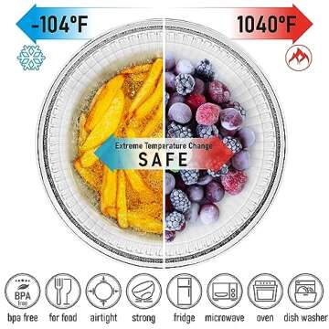 dokaworld Stackable Space-Saving Nesting Set of 3 Glass Bowls with Bamboo Lids for Foodprep, Storage, Mixing & Cooking - Microwave & Oven Safe BPA Free Durable Heat Resistant Inert Borosilicate Glass