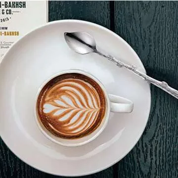 Demitasse Espresso Spoons, Mini Coffee Spoons, 5.59 inches Leaf Shaped Stirring Spoon 18/10 Stainless Steel Spoons, Dessert Spoons for Tea, Dessert, Cocktail, Set of 4