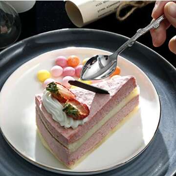 Demitasse Espresso Spoons, Mini Coffee Spoons, 5.59 inches Leaf Shaped Stirring Spoon 18/10 Stainless Steel Spoons, Dessert Spoons for Tea, Dessert, Cocktail, Set of 4