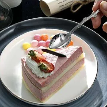 Demitasse Espresso Spoons, Mini Coffee Spoons, 5.59 inches Leaf Shaped Stirring Spoon 18/10 Stainless Steel Spoons, Dessert Spoons for Tea, Dessert, Cocktail, Set of 4