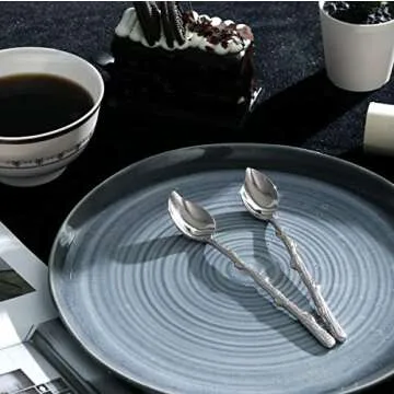 Demitasse Espresso Spoons, Mini Coffee Spoons, 5.59 inches Leaf Shaped Stirring Spoon 18/10 Stainless Steel Spoons, Dessert Spoons for Tea, Dessert, Cocktail, Set of 4