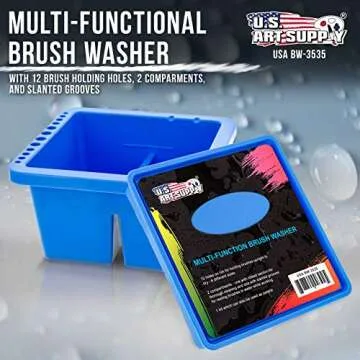 U.S. Art Supply 12 Hole Multi-Function Brush Washer and Cleaner - Ideal for Artists