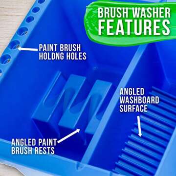 U.S. Art Supply Multi-Function Brush Washer with Palette Lid