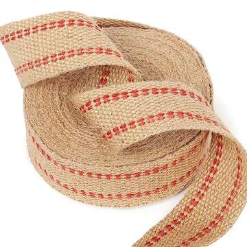 ZAIONE 10 Yards Width 2" Natural Burlap Jute Webbing Ribbon for DIY Projects