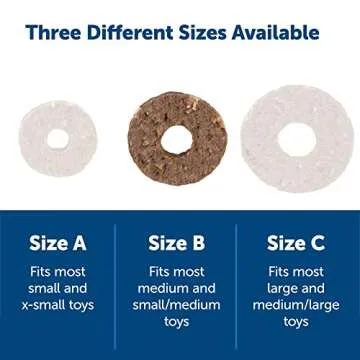 PetSafe Rawhide Busy Buddy Dog Treat Ring Refills (24 Treat Refills) Peanut Butter Dog Treats Rawhide Material, Original Flavor, Resealable Bag Feature, Size B Rings