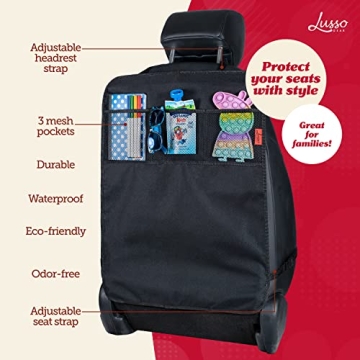 Lusso Gear Heavy Duty Kick Mats - Car Seat Organizer