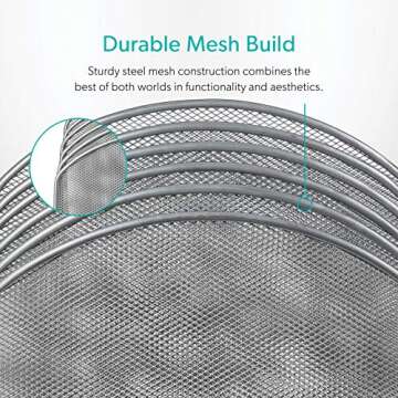 Mindspace Desk Organizer Inclined File Sorter, Office Desktop Document sorter with 5 upright sections | File Folder and Letter Organizer | The Mesh Collection, Silver