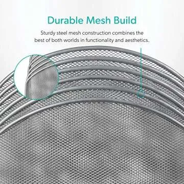 Mindspace Desk Organizer Inclined File Sorter, Office Desktop Document sorter with 5 upright sections | File Folder and Letter Organizer | The Mesh Collection, Silver