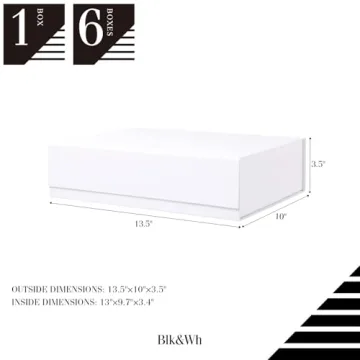 BLK&WH 6 Large Gift Boxes with Magnetic Closure