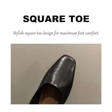 Women's Classic Leather Square Toe Flat Mary Jane Shoes Fashion Slip On Buckle Casual Ballet Shoes Comfortable Closed Toe Office Work Dress Shoes (brown, Adult, Women, 6, Numeric, US Footwear Size System, Medium)