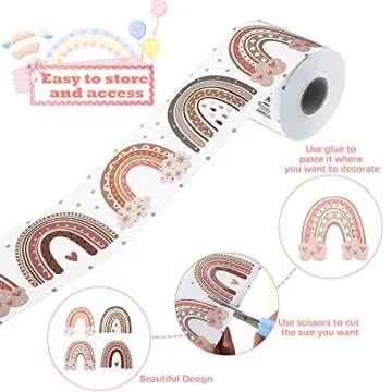 Zonon Rainbow Bulletin Board Border for Classroom Decoration